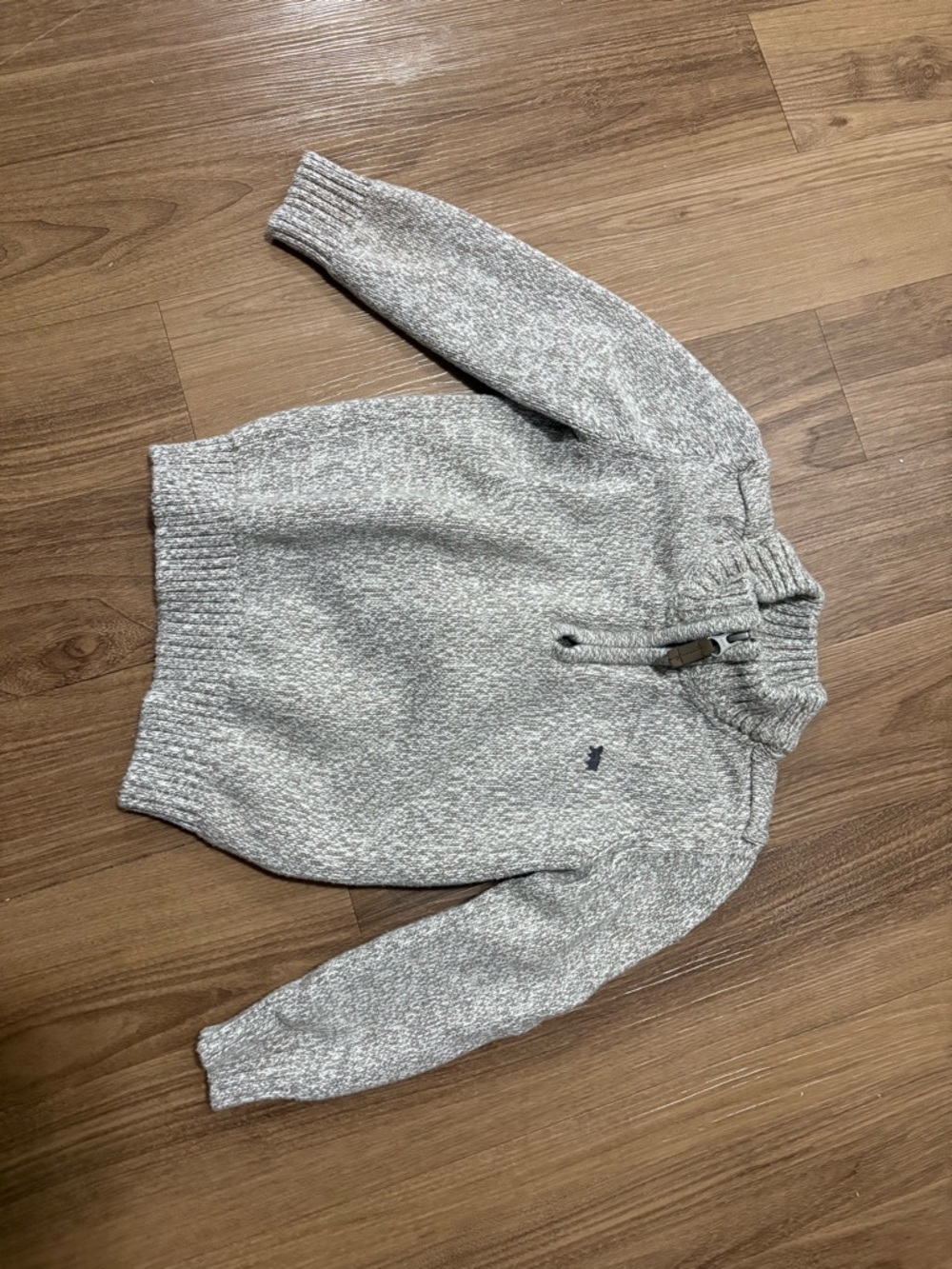 Carter's Heather Gray Quarter-Zip Knit Sweater